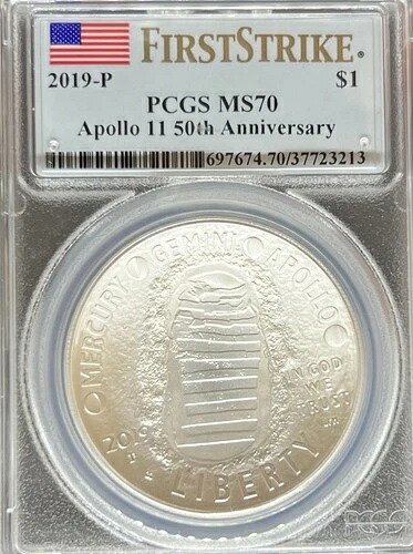 2019年 1ドル アポロ11号 MS70 PCGS ファーストストライク (#PA37723213)|WORLD RESOURCE【QUEEN店】