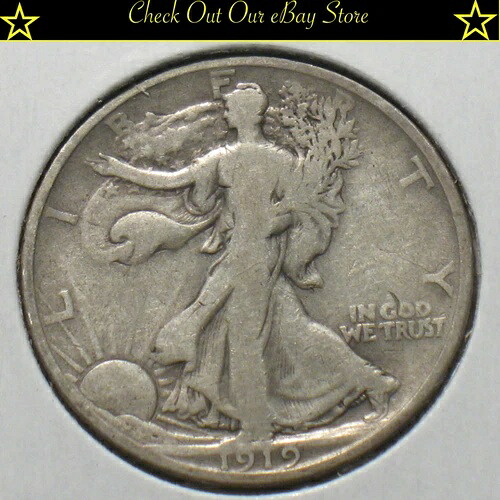 1919-D 米国製 ウォーキング・リバティ・ハーフドル 50セント 銀貨 90%銀貨|WORLD RESOURCE【QUEEN店】