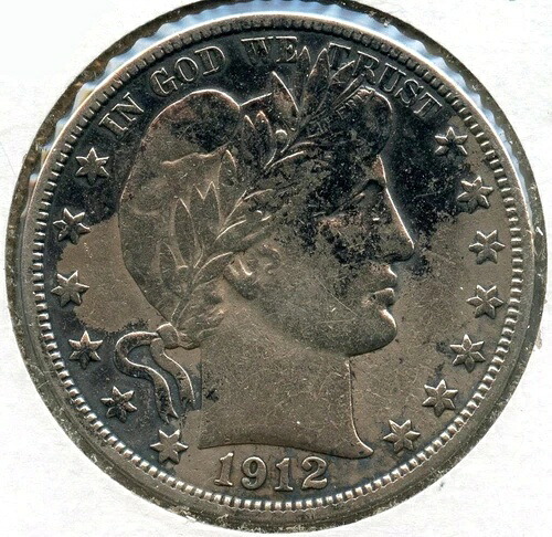 1912年 バーバー シルバー ハーフドル - フィラデルフィア造幣局 - BR677