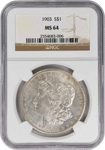 1903年 モルガン銀貨 MS64 NGC 65,945円
