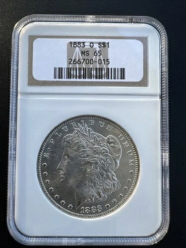 1883-O モルガン銀貨 NGC MS65 完璧な光沢