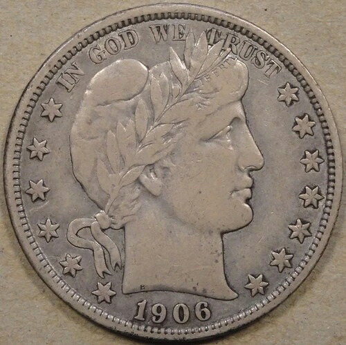 1906年=O バーバー ハーフダラー 50セント VF 写真の通り｜WORLD RESOURCE【QUEEN店】
