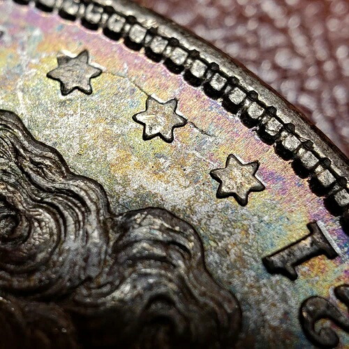 1921年 1ドル モルガン銀貨 - 厚い虹色の縁取り - フロスティBU - SKU-D5010｜WORLD RESOURCE【QUEEN店】