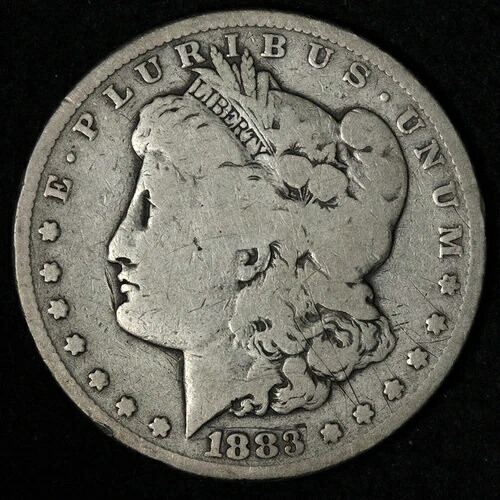 1883-CC モルガン銀貨 VG+ E357 KRCCA