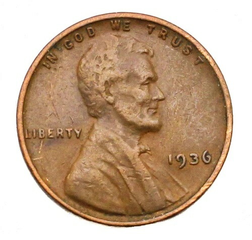 1936年リンカーン・ウィート・ペニー（ミントマークなし）米国コレクターズコイン