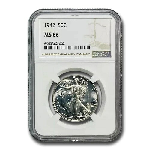 1942年ウォーキング・リバティ・ハーフダラー MS-66 NGC