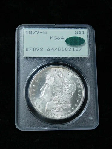1879-S 1ドルモルガン銀貨 - PCGS MS64 CAC ラトラー