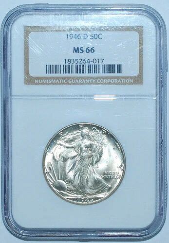 1946年 D NGC MS66 ウォーキング・リバティ・ハーフダラー