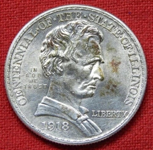 1918年リンカーン・イリノイ記念銀貨ハーフドル50セント～米国送料無料 66,550円