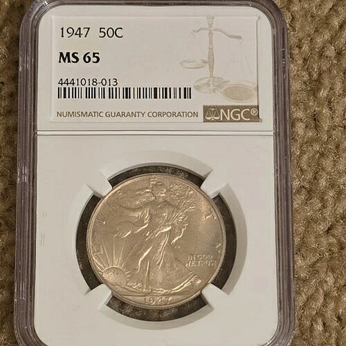 1947-D .50 PCGS MS65 ウォーキング・リバティ、レディ・リバティ・ハーフ