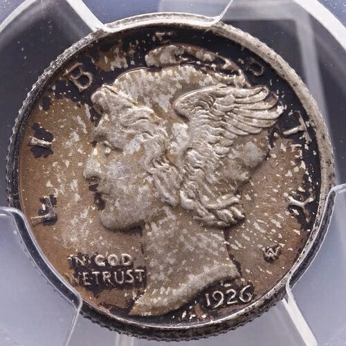 1926年 マーキュリーダイム PCGS MS64FB フルバンド トーンチョイス 未使用 銀貨 10セント
