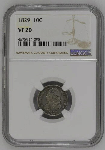 1829年製 キャップドバストダイム NGC VF-20