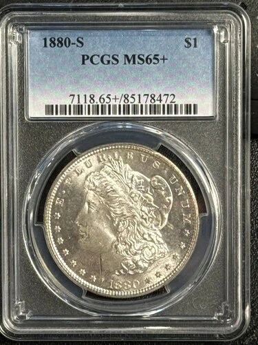1880年 S モーガン銀貨 PCGS MS-65+