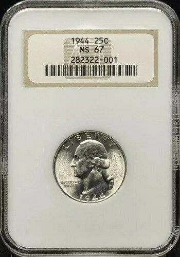 1944年 25セント銀貨 NGC MS-67
