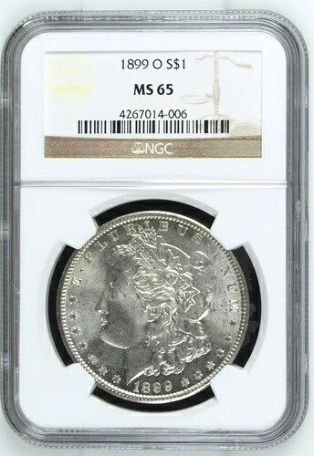 1899 O モルガン銀貨 NGC MS-65