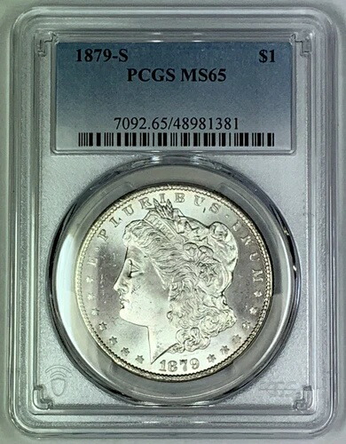 1879-S モーガン銀貨 1ドル硬貨 PCGS MS 65 (7) A