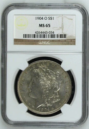 1904年 O モルガン銀貨 NGC MS-65
