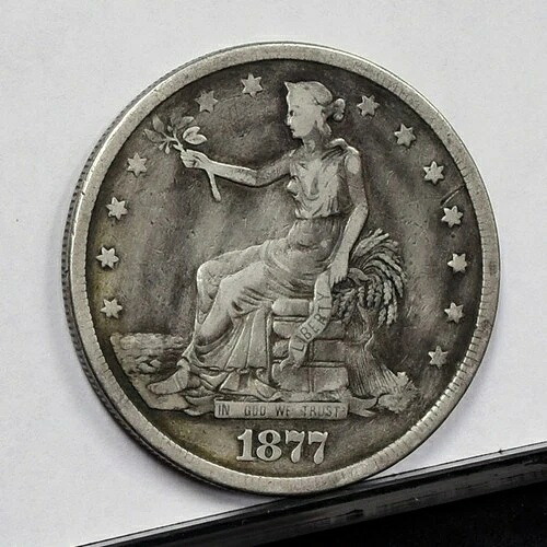 1877年貿易ドル - Ch F 詳細、クリーニング済み (#59173-L)