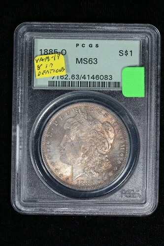 1885-O モルガン・ダラー VAM-17 8インチ・デンティクル PCGS MS 63 3XN6