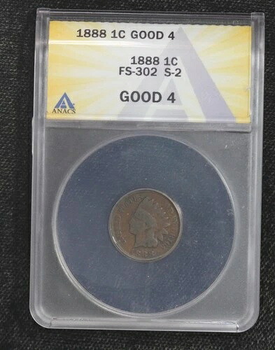 1888年製 インディアンセント ANACS G-4 再打ち抜き日付付き チェリーピッカー FS-302 S-2 5NNM
