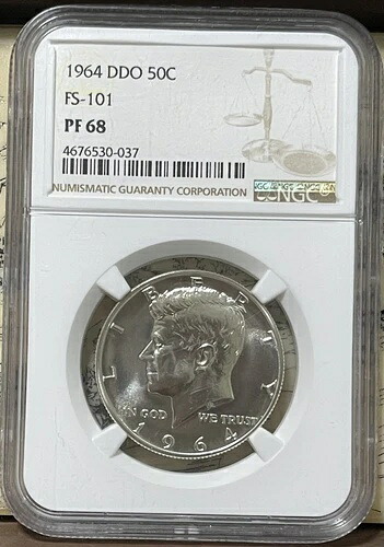 1964年 ケネディ ハーフダラー NGC PR68 DDO FS-101 シルバー プルーフコイン 50セント PF68
