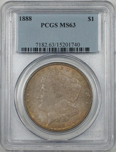 1888年 モルガン シルバー ダラー 1ドル コイン PCGS MS-63 トーン (BR-21 J)