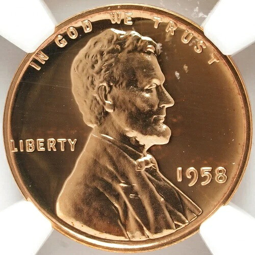 1958年 (P) リンカーン・ウィート・ペニー NGC PF-69 RD