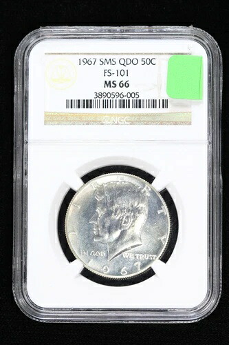 1967年 SMS ケネディ ハーフダラー NGC QDO FS-101 MS 66 3B4T
