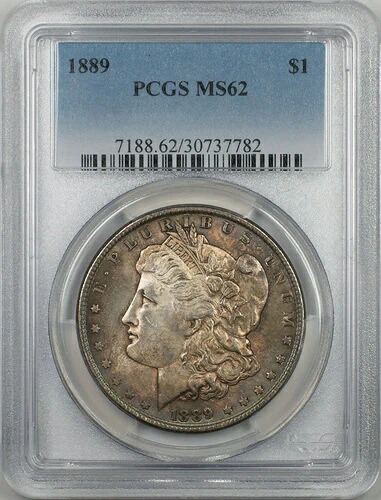 1889年 モルガン銀貨 $1 PCGS MS-62 良質トーン (3E)