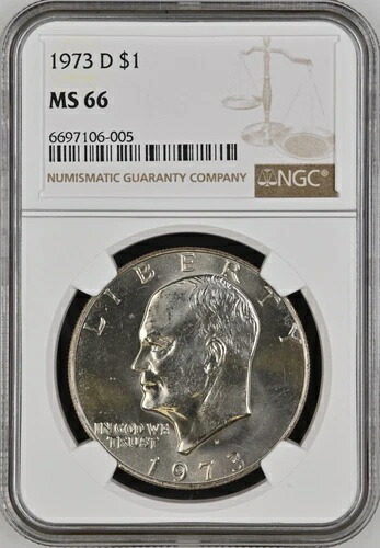1973-D 1ドル アイゼンハワードル NGC MS66 6697106-005