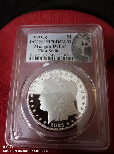 2023-S $1 モーガンおよびピース ドル PCGS PR70DCAM、シルバー プルーフ コイン セット。