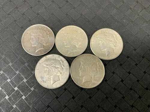 1922-1935 シルバー ピース ダラー カルズ ミックス デート コイン 5 枚セット 送料無料! 58,685円