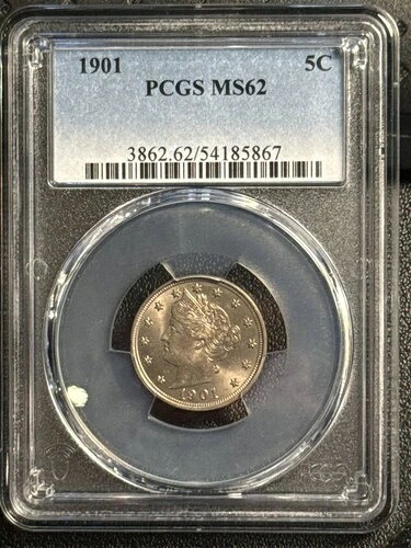 1901年 リバティニッケル PCGS MS-62-