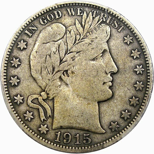 1915-D 50C PCGS VF30 バーバー ハーフ ~ 非常に滑らかなオリジナル!