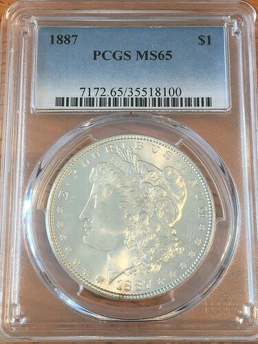 1887年 モルガン銀貨 - PCGS MS 65 - 高品質スキャン #8100