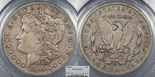 1904-S モルガン 1ドル（銀） PCGS VF-25 #US103819