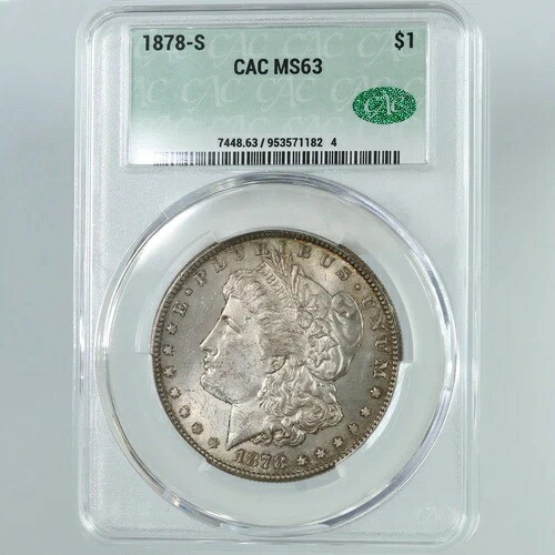 1878年-S モーガン $1 CACグレーディング認定 MS63-