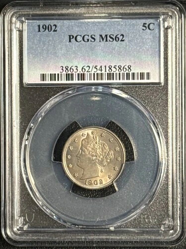 1902年 リバティニッケル PCGS MS-62