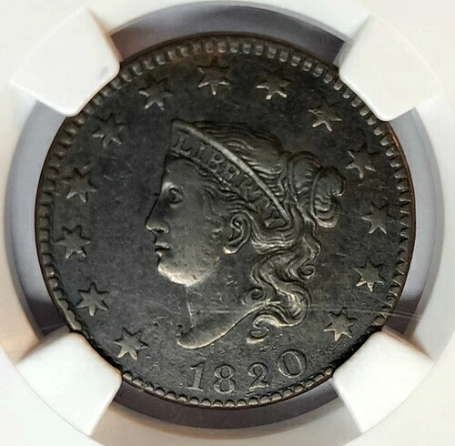 チョイス 1820年 コロネットヘッド ラージセント、ラージデイト、NGC XF-40 ベターデイト コイン-