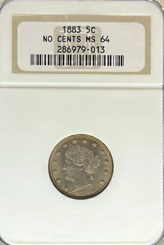 1883年 リバティニッケル MS64 NGC セントなし (#PA286979013)