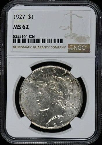 1927年 ピースダラー S$1 NGC MS62