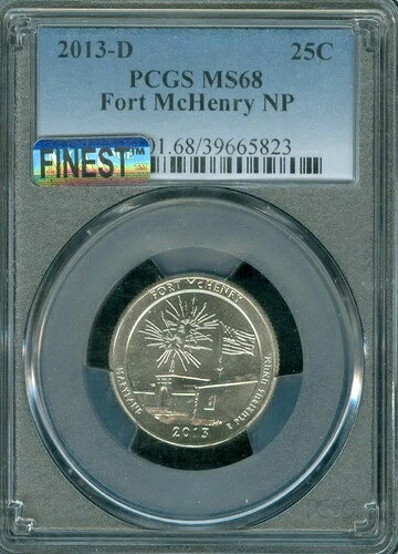 2013 D フォートマクヘンリー クォーター PCGS MS68 PQ MAC 最高グレード＆スポットレス *