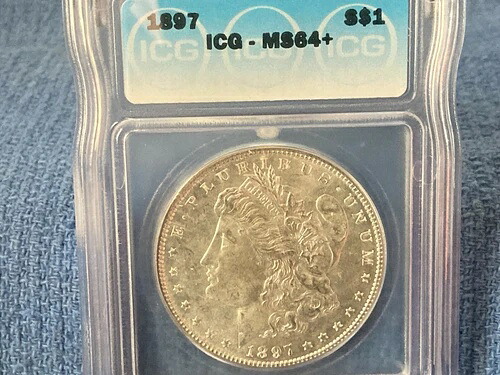 1897年 モルガン・ダラー銀貨 S$1 チョイス 未流通 ICG MS64+