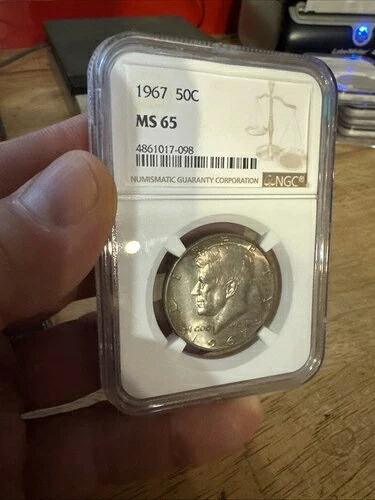 ヴィンテージ JFK シルバー 1/2ドル NGC MS65 40% 地金 ジョン・F・ケネディ調色 1967-