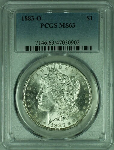 1883-O モルガン銀貨 PCGS MS-63 (36F)