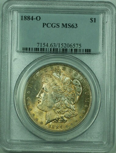 1884-O モルガン銀貨 $1 PCGS MS-63 軽いトーン (31) D