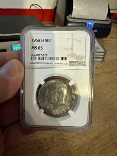 シルバー ジョン F. ケネディ NGC MS65 JFK コイン 40% 地金コレクター トーニング 1968D ギフト-