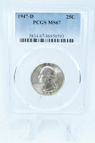 1947年-D PCGS MS67 ワシントンクォータービジネスストライク 25C-