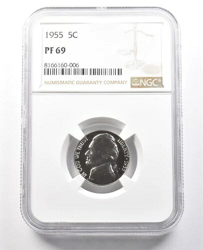 1955年 ジェファーソン・ニッケル PF69 NGC PQ カメオ コントラスト *8032