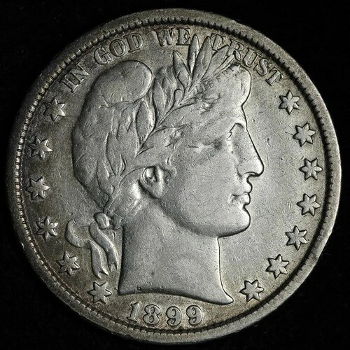 1899年バーバーシルバーハーフダラー XF E273 DJCCM